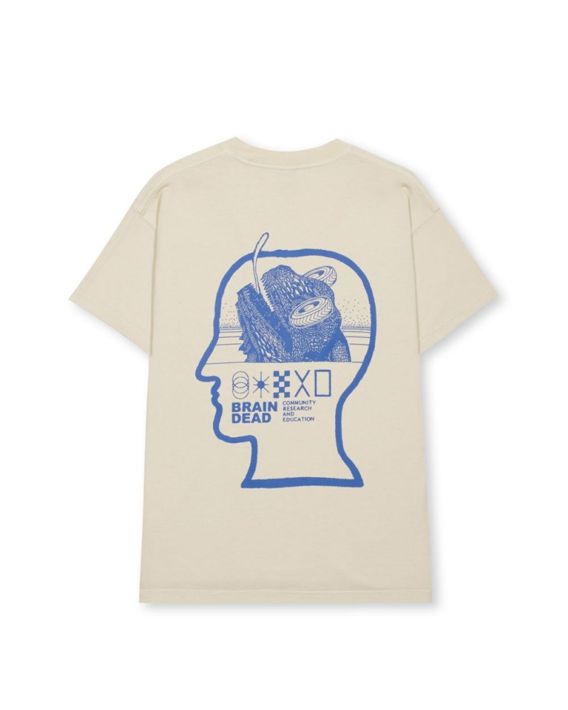 Beige Brain Dead Community, Research, Education T-Shirt | AU 8745602-NG