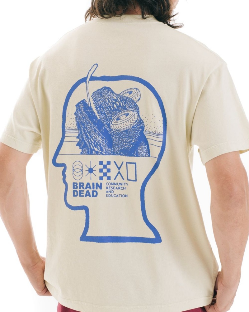 Beige Brain Dead Community, Research, Education T-Shirt | AU 8745602-NG