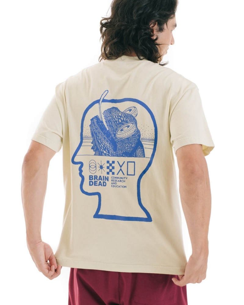 Beige Brain Dead Community, Research, Education T-Shirt | AU 8745602-NG