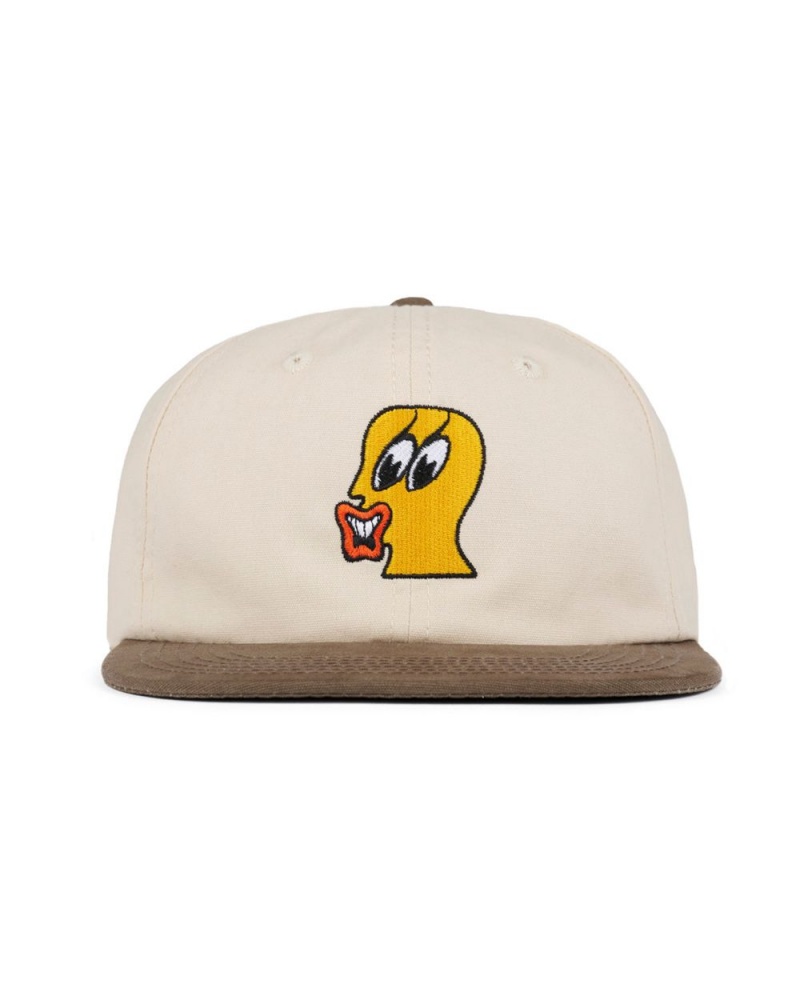 Beige Brain Dead Duck Face 6 Panel Hat | AU 4986152-KB