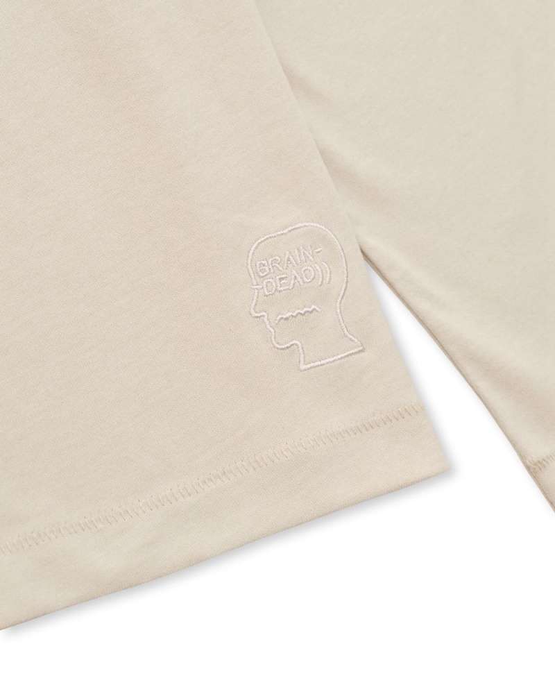 Beige Brain Dead Easy Long Sleeve T-Shirt | AU 4870529-XV