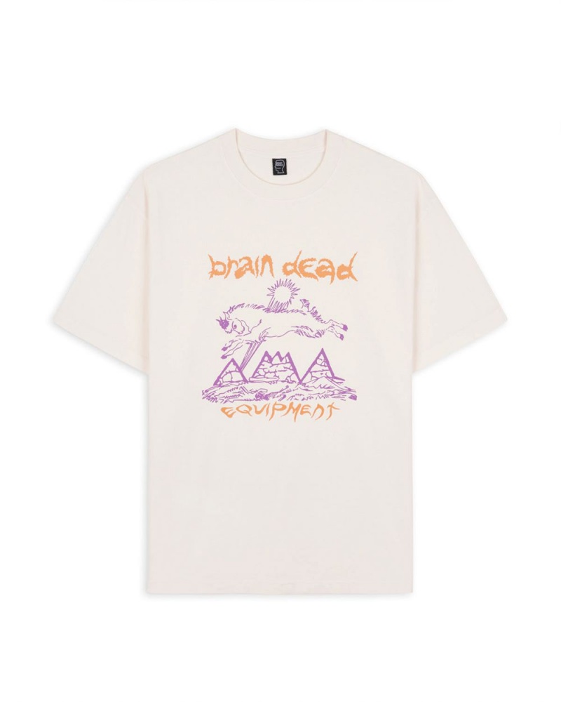 Beige Brain Dead Equipment Mountain Goat T-Shirt | AU 6192345-RB