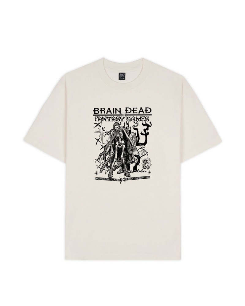 Beige Brain Dead Fantasy Games T-Shirt | AU 6873052-PG