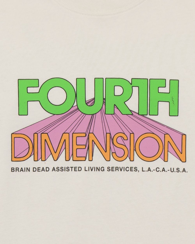 Beige Brain Dead Fourth Dimension T-Shirt | AU 7246598-TW