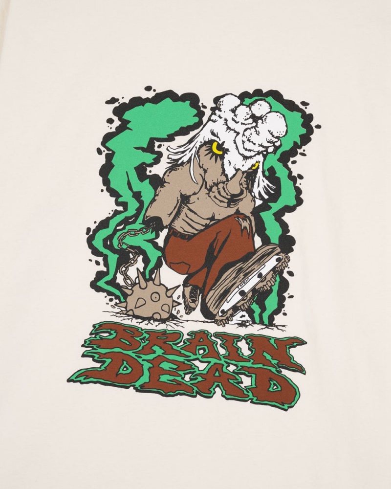 Beige Brain Dead Goat Shredder T-Shirt | AU 7304128-ZN