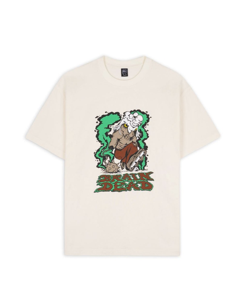 Beige Brain Dead Goat Shredder T-Shirt | AU 7304128-ZN