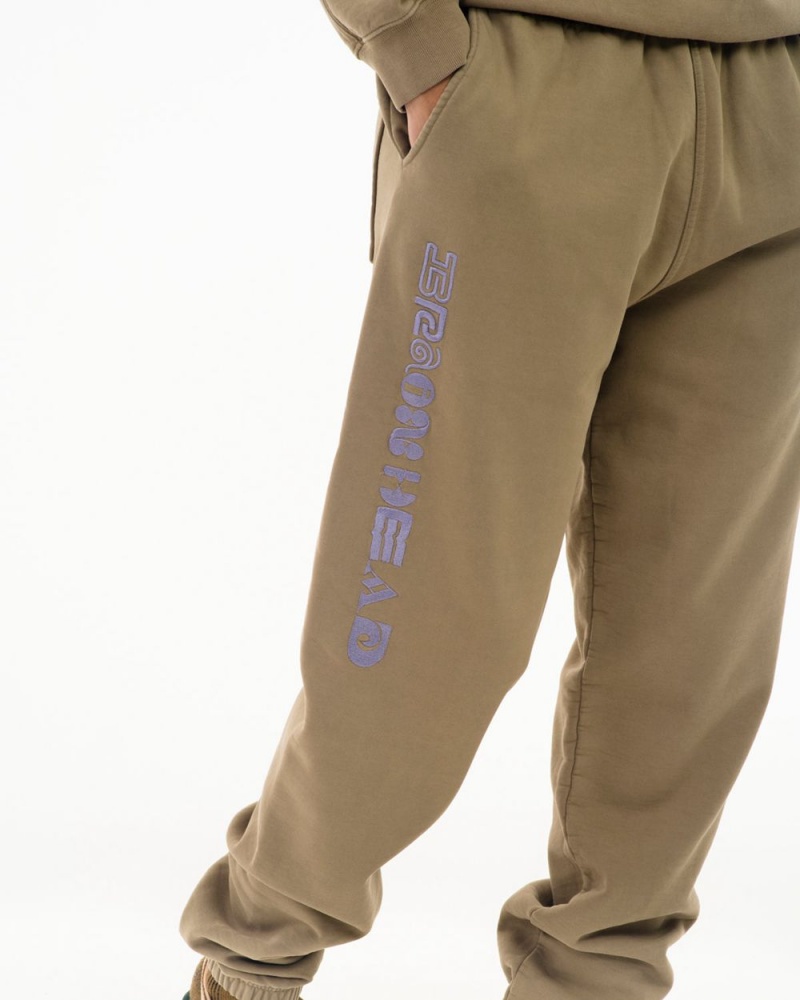 Beige Brain Dead Heavyweight Embroidered Sweat Pant | AU 2379468-OR