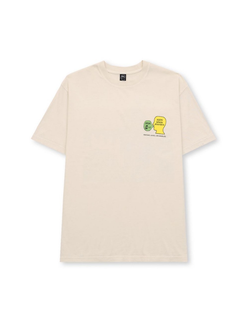 Beige Brain Dead Psychic Juice T-Shirt | AU 1297650-SY