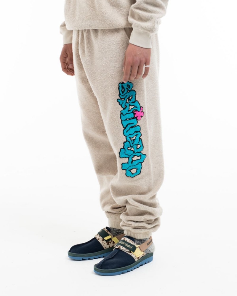 Beige Brain Dead Slime Reverse Fleece Sweat Pant | AU 8402673-VR