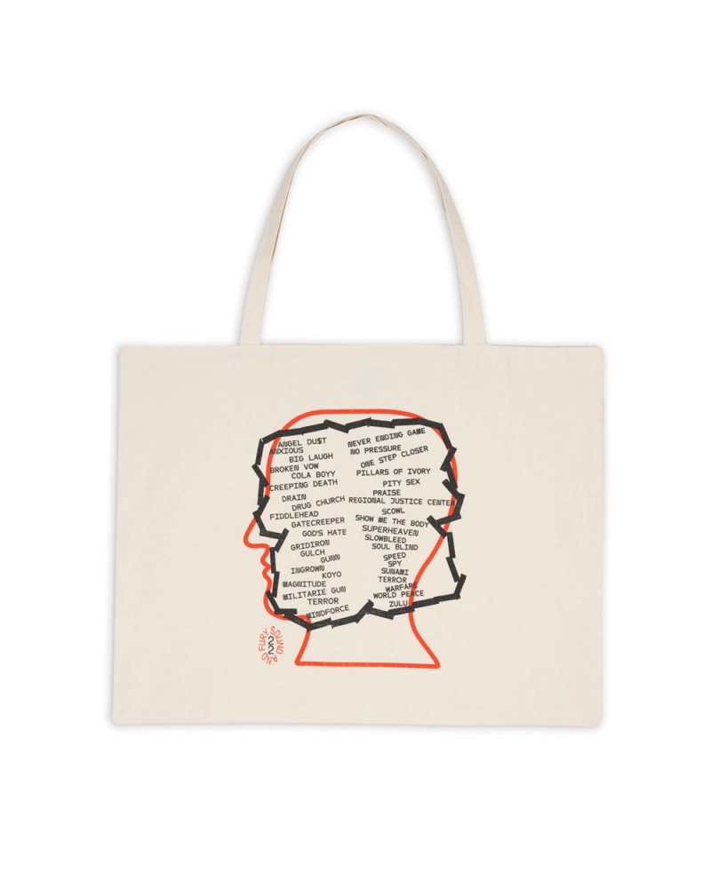 Beige Brain Dead Sound & Fury Lineup Tote Bag | AU 0985173-NW