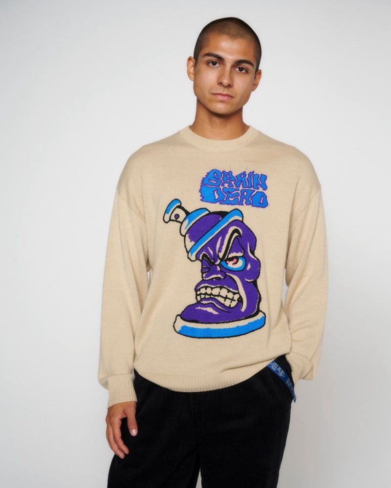 Beige Brain Dead Spray Can Sweater | AU 2637189-BV