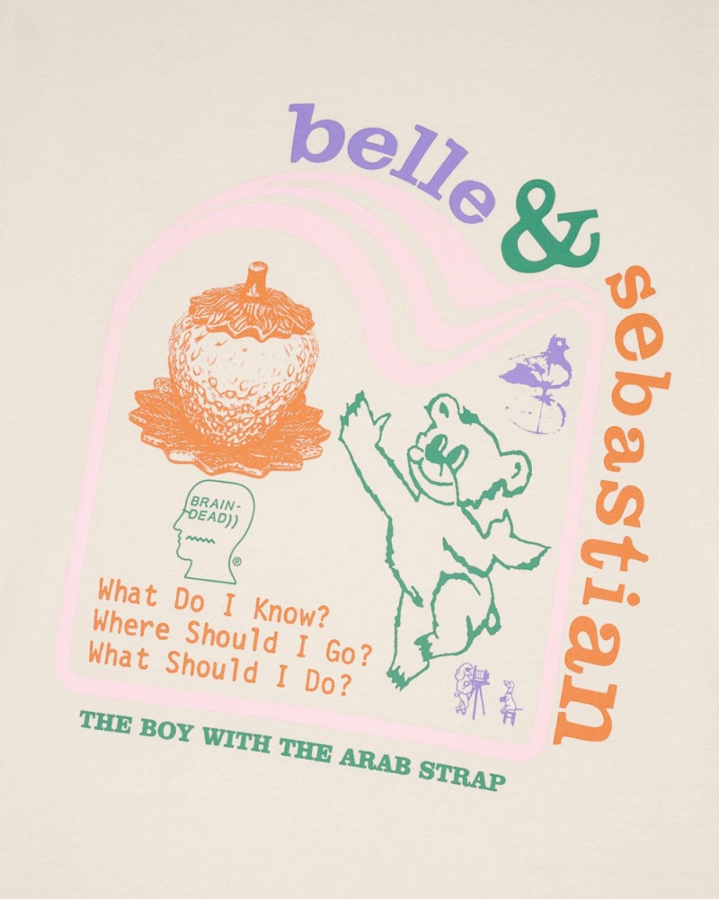 Beige Brain Dead X Belle & Sebastian Boy With The Arab Strap T-Shirt | AU 4738621-ZT