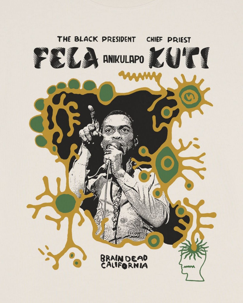 Beige Brain Dead X Fela Kuti T-Shirt | AU 1023648-RL