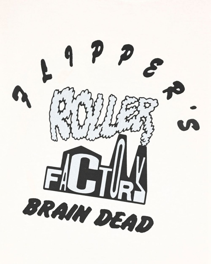 Beige Brain Dead X Flippers Roller Factory T-Shirt | AU 0157394-GY