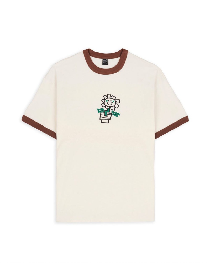 Beige Brain Dead X Green Day Flower Pot Ringer Tee T-Shirt | AU 9045612-FO