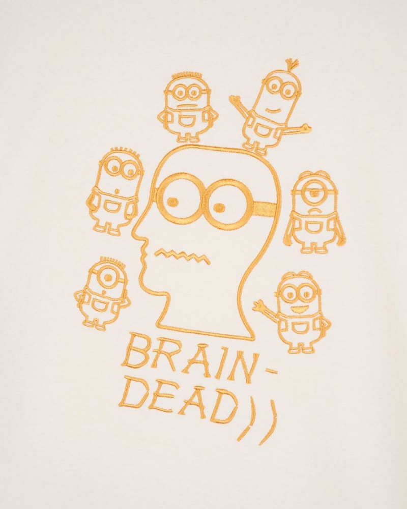 Beige Brain Dead X Minions Short Sleeve Ringer T-Shirt | AU 9056317-LP