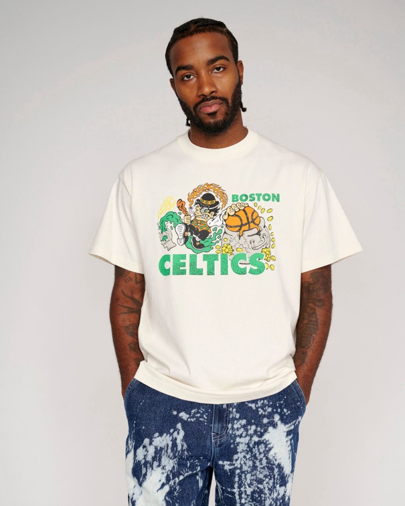 Beige Brain Dead X NBA Boston Celtics T-Shirt | AU 1268049-KO