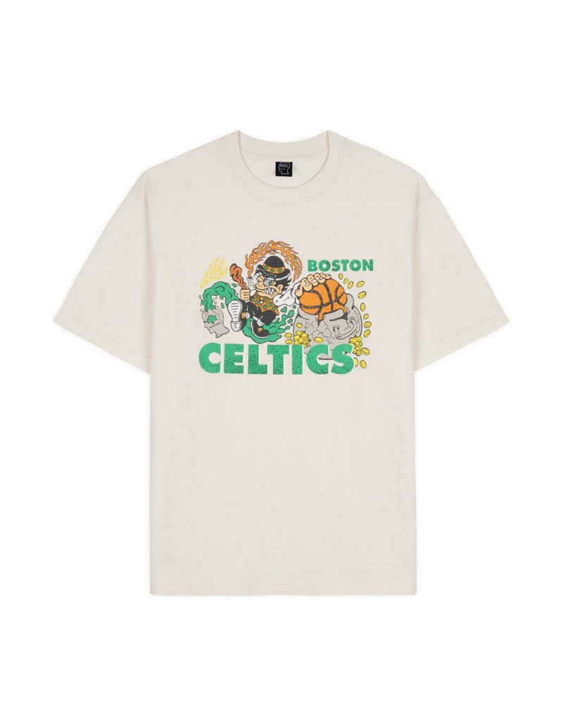 Beige Brain Dead X NBA Boston Celtics T-Shirt | AU 1268049-KO