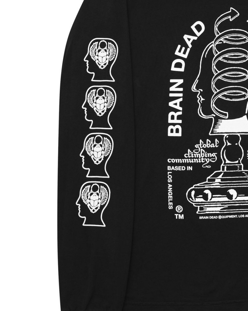 Black Brain Dead Acension Supplies Long Sleeve T-Shirt | AU 5603481-EW