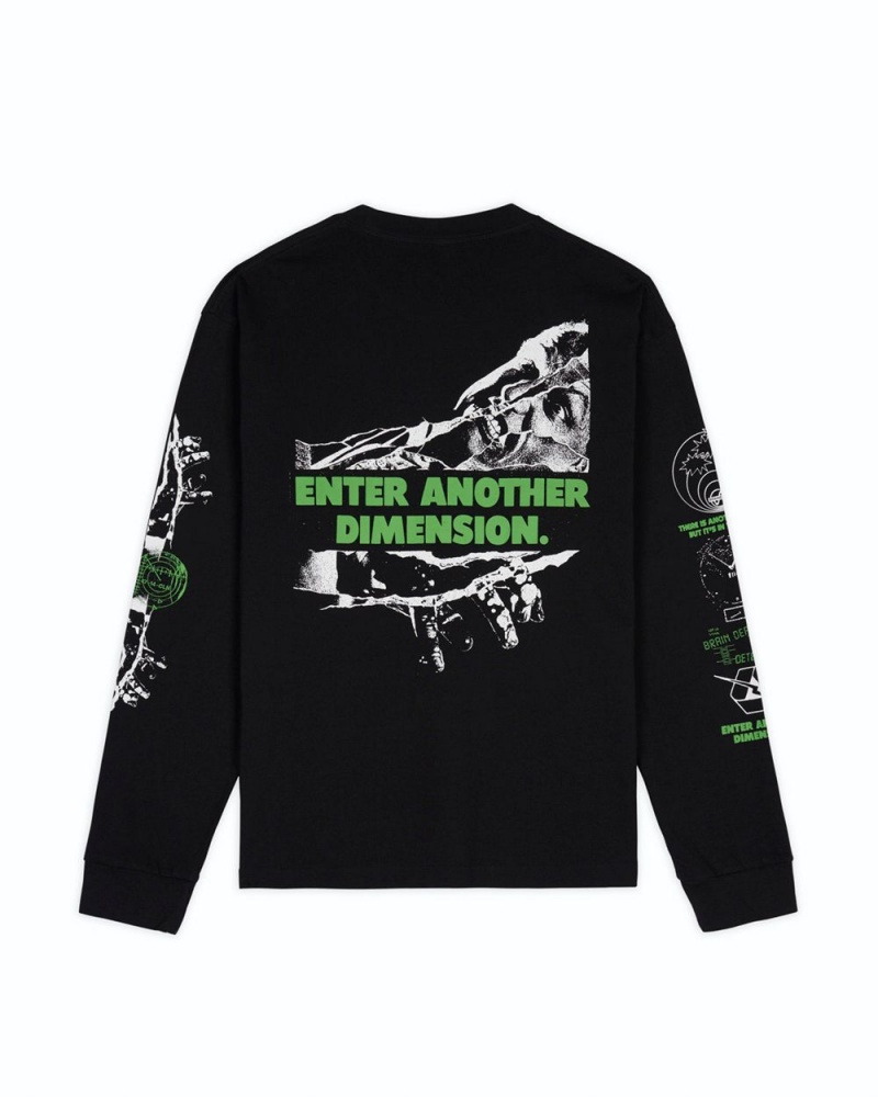 Black Brain Dead Alternate Dimension Long Sleeve T-Shirt | AU 3850794-KV