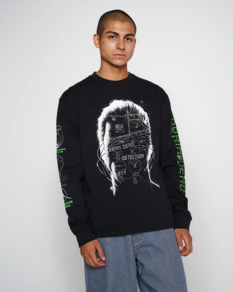 Black Brain Dead Alternate Dimension Long Sleeve T-Shirt | AU 3850794-KV