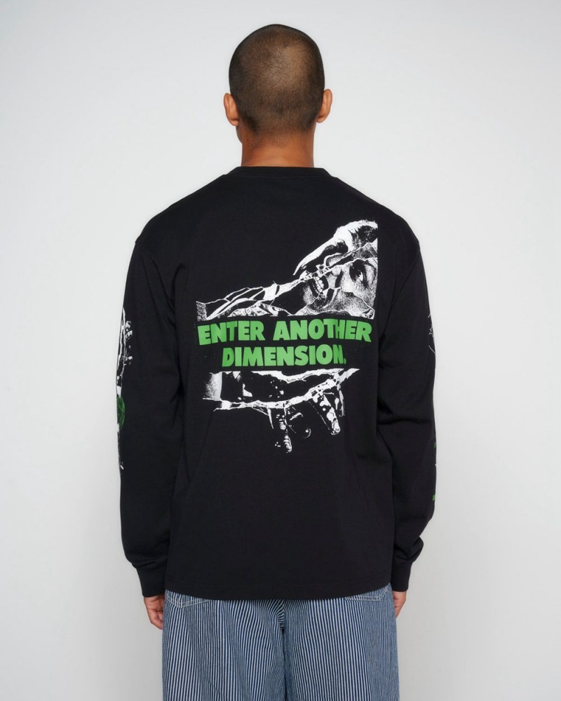 Black Brain Dead Alternate Dimension Long Sleeve T-Shirt | AU 3850794-KV