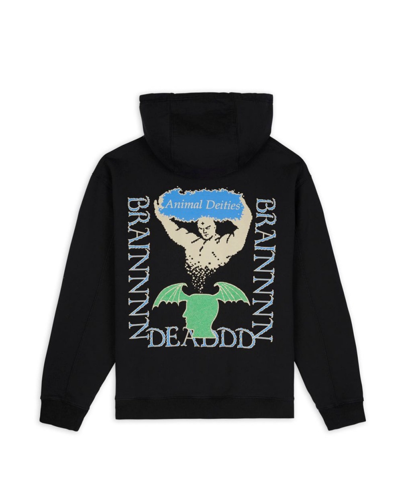 Black Brain Dead Animal Deities Hoodie | AU 9763510-RF