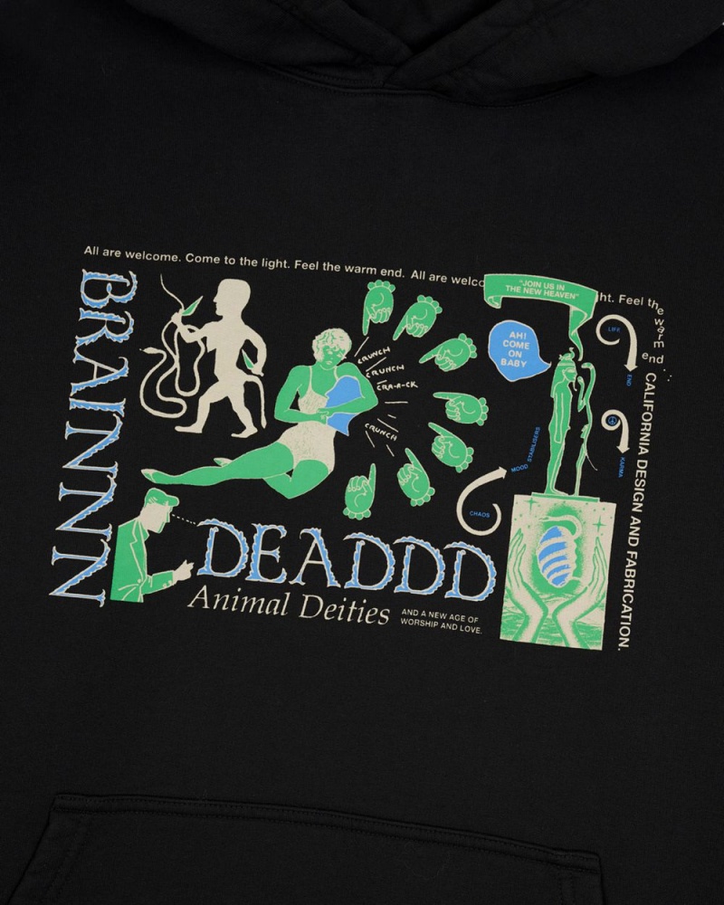 Black Brain Dead Animal Deities Hoodie | AU 9763510-RF