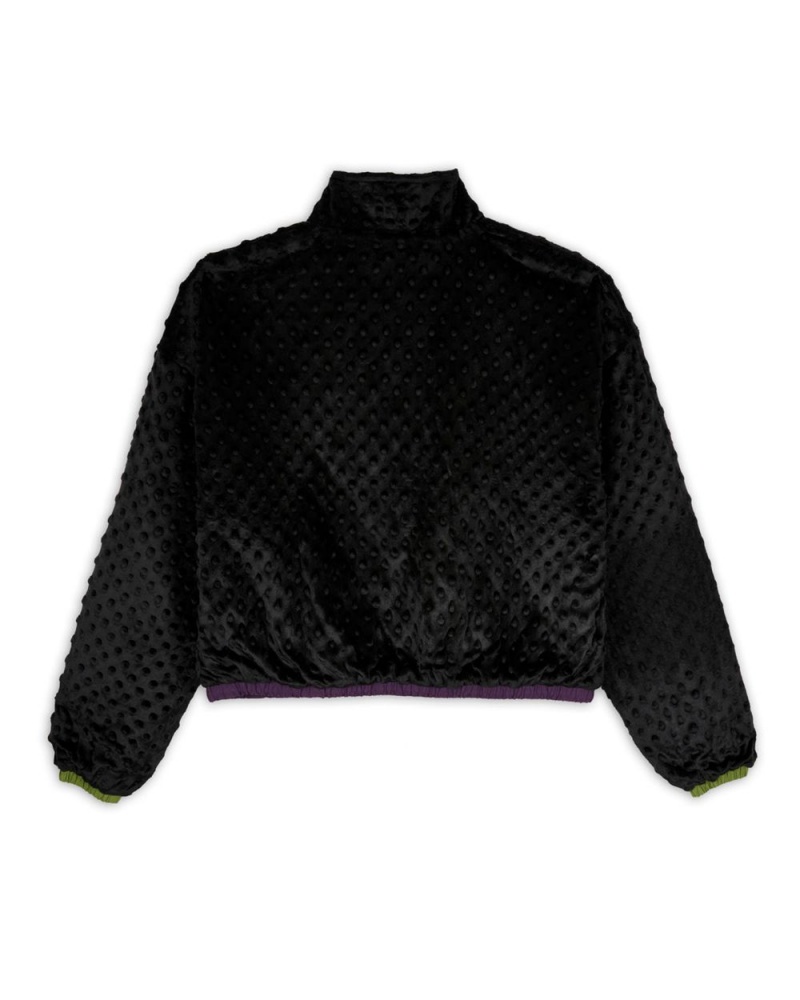 Black Brain Dead Bubble Fur Mock Neck Jacket | AU 7265980-TM