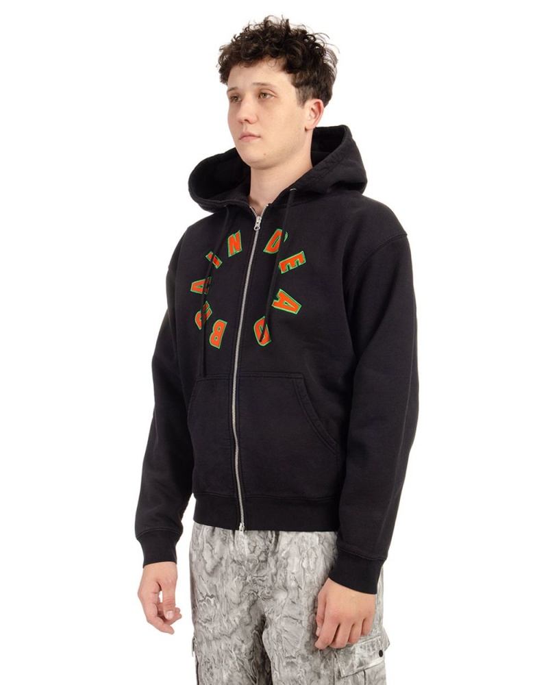 Black Brain Dead Collegiate Zip Up Hoodie | AU 1896230-OV