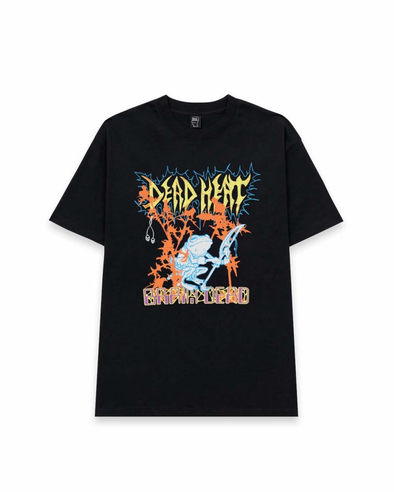 Black Brain Dead Dead Heat War Frog T-Shirt | AU 7142306-ET