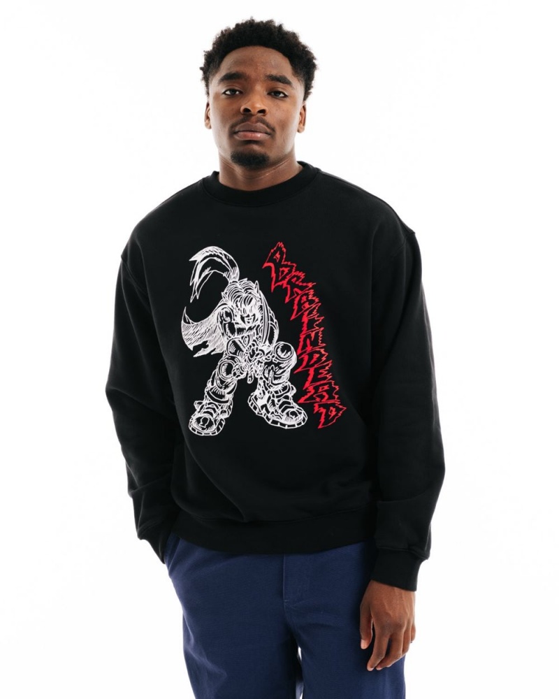 Black Brain Dead Final Stand Crewneck Sweatshirt | AU 2653189-LK