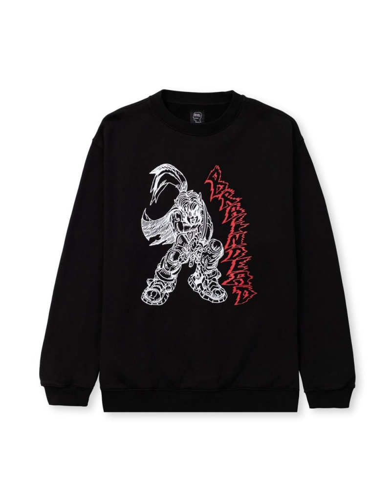 Black Brain Dead Final Stand Crewneck Sweatshirt | AU 2653189-LK