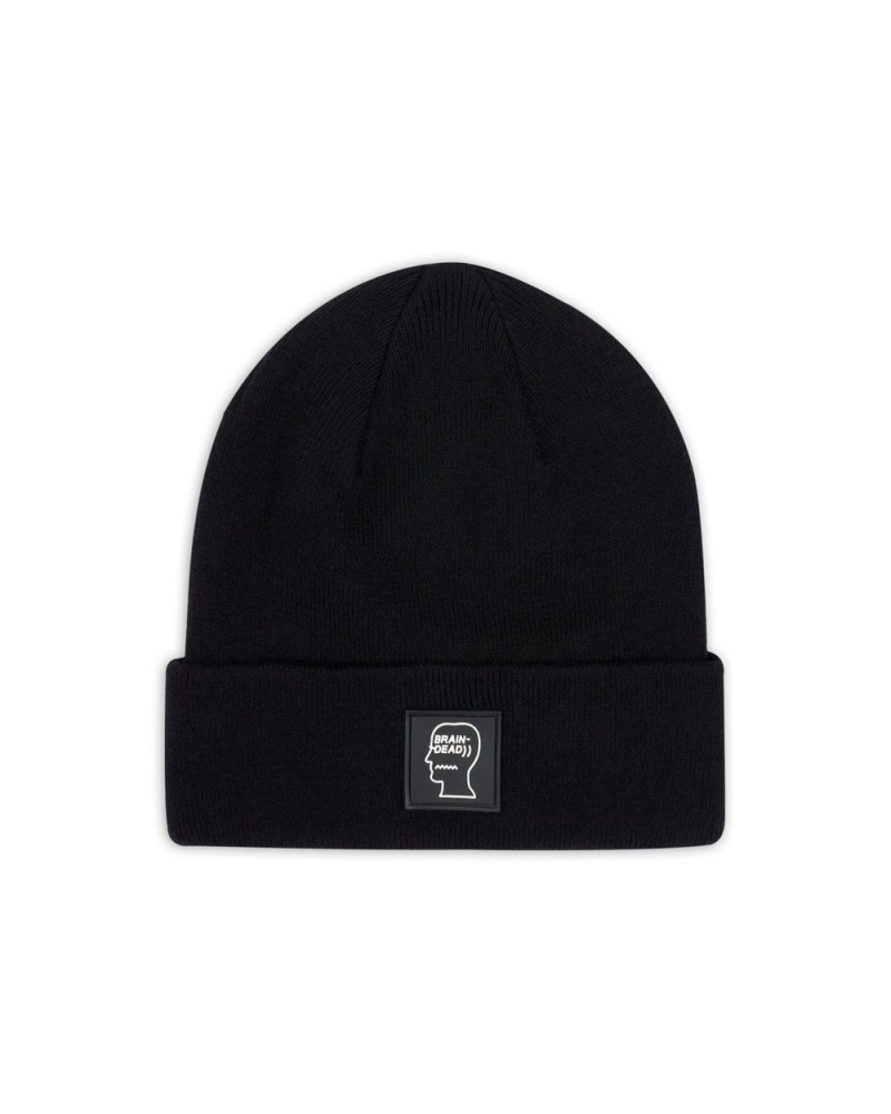 Black Brain Dead Fw22 Logo Head Wool Beanie | AU 8479052-VC