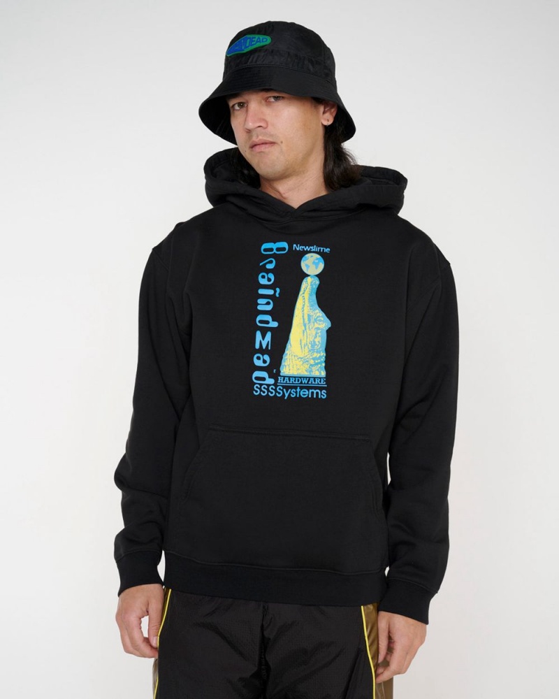 Black Brain Dead Hardware Systems Sweatshirt Hoodie | AU 3128467-QA