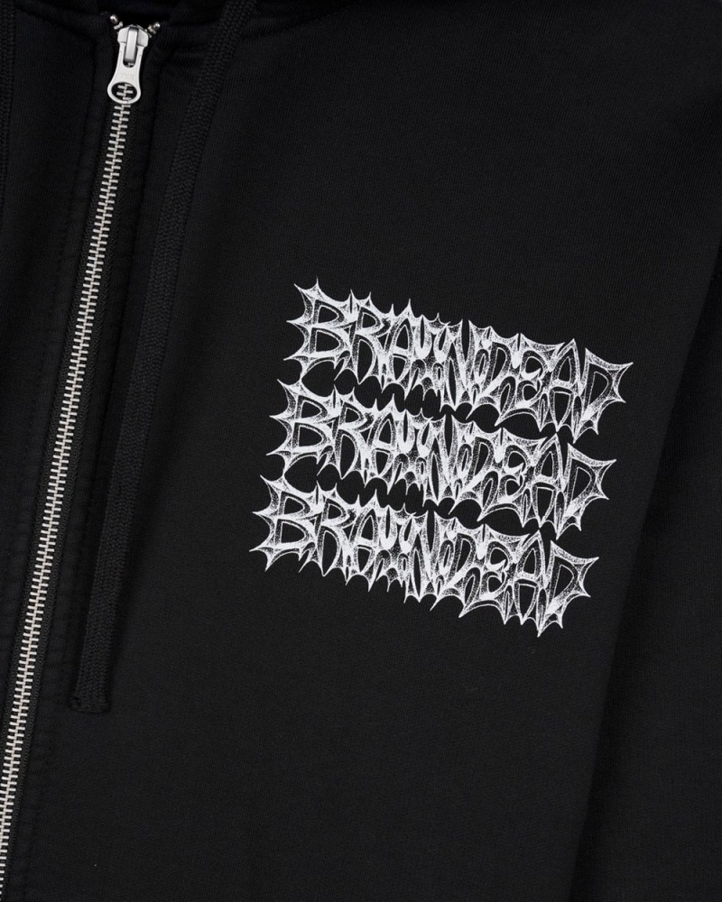 Black Brain Dead Jiblets Zip Up Sweatshirt Hoodie | AU 5301824-QN