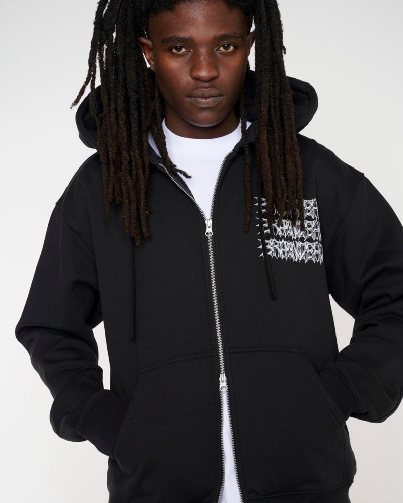 Black Brain Dead Jiblets Zip Up Sweatshirt Hoodie | AU 5301824-QN