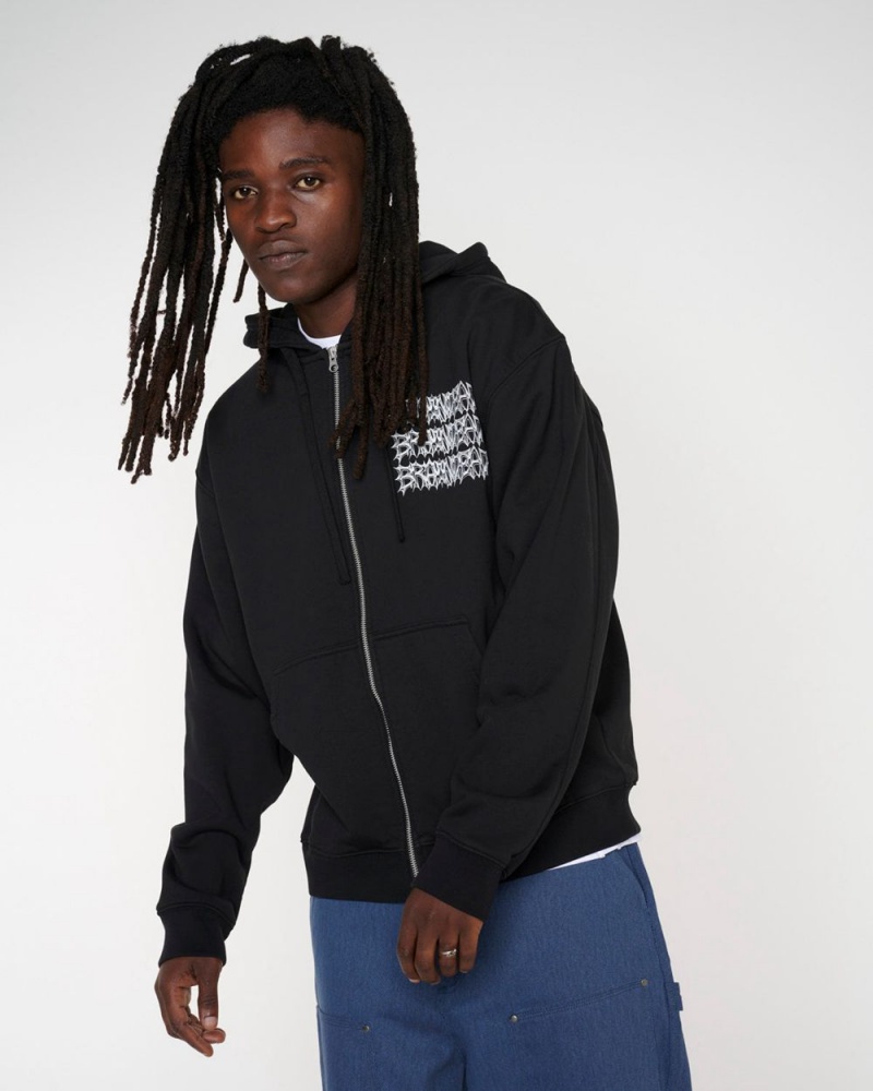 Black Brain Dead Jiblets Zip Up Sweatshirt Hoodie | AU 5301824-QN