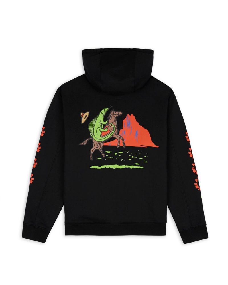 Black Brain Dead Lizard Cowboy Hoodie | AU 6150723-TF