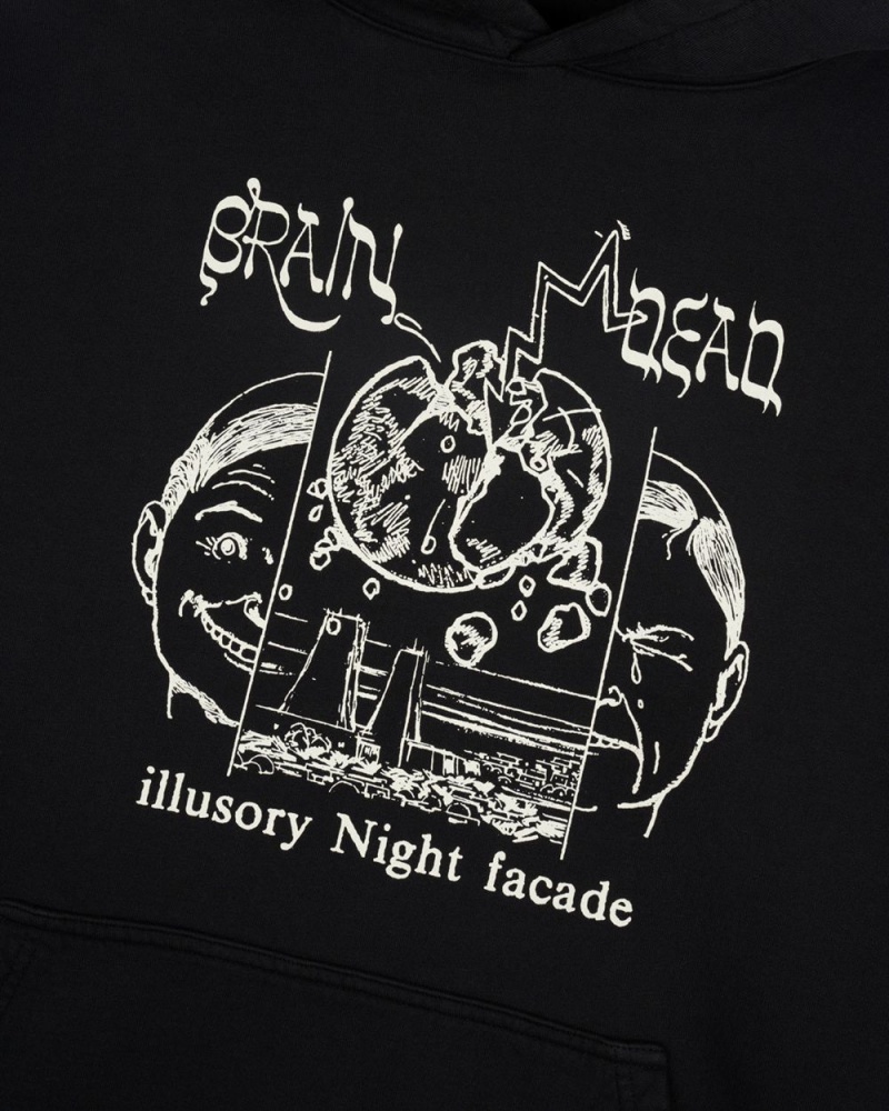 Black Brain Dead Night Facade Hoodie | AU 7893501-WU