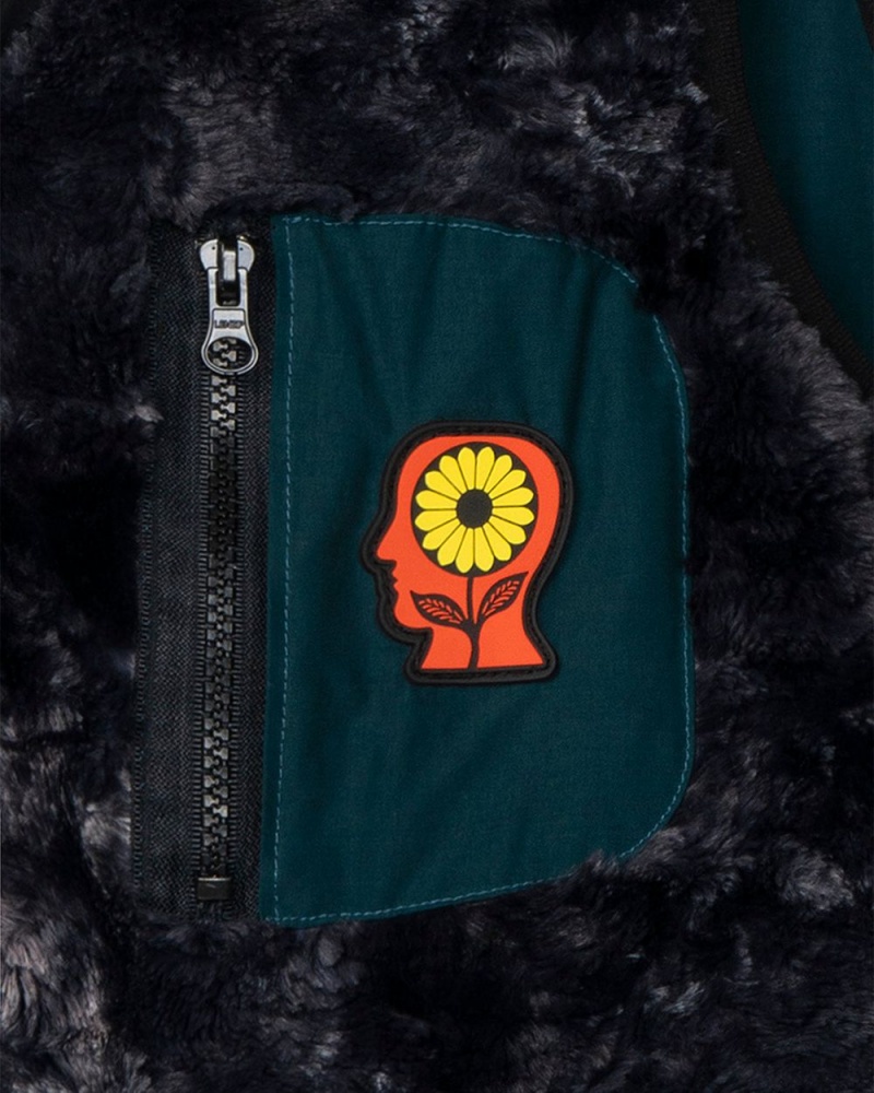 Black Brain Dead Novelty Dyed Fur Sunflower Tactical Vest | AU 5789130-GL