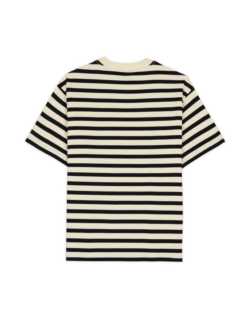 Black Brain Dead Organic Striped T-Shirt | AU 5273084-YE