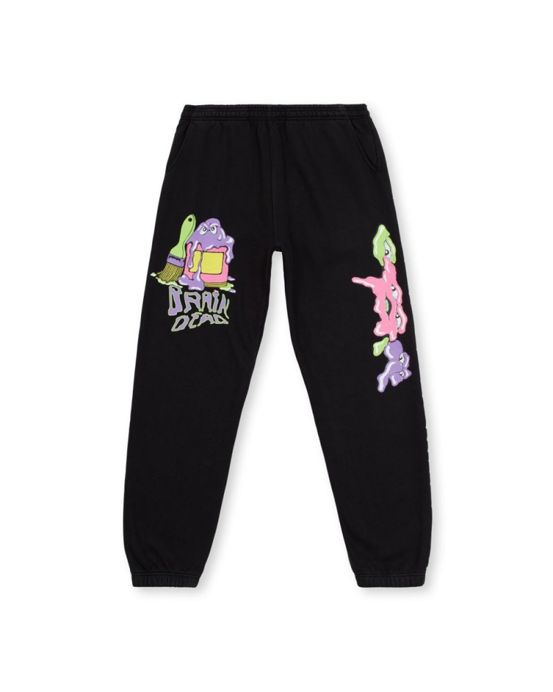 Black Brain Dead Paintman Sweat Pant | AU 8706453-VX