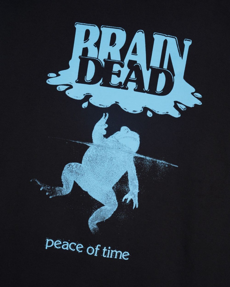 Black Brain Dead Peace Of Time Crewneck Sweatshirt | AU 8321609-CI