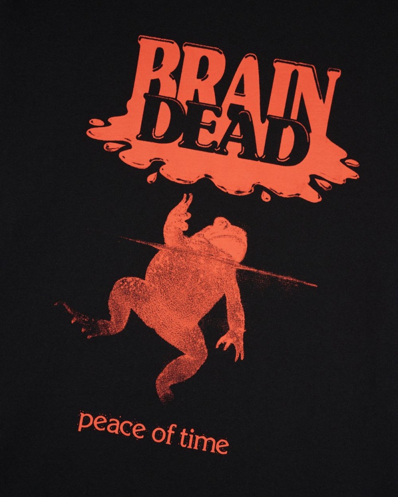 Black Brain Dead Peace Of Time T-Shirt | AU 9641305-OH