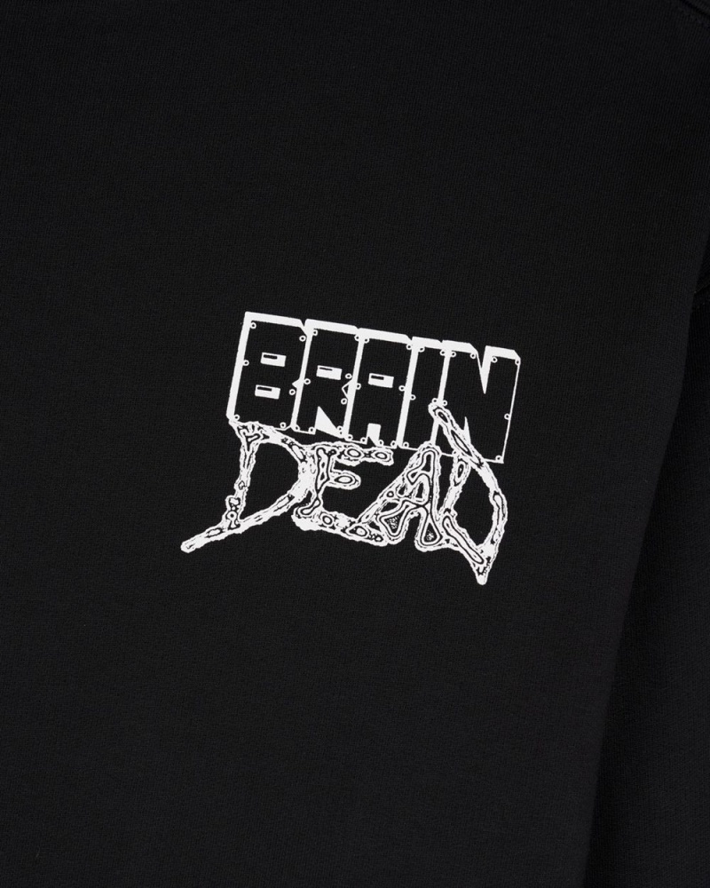 Black Brain Dead Sludge Crewneck Sweatshirt | AU 9416280-TJ