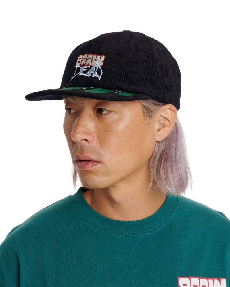 Black Brain Dead Sludge Twill 6 Panel Cap | AU 9580621-WI