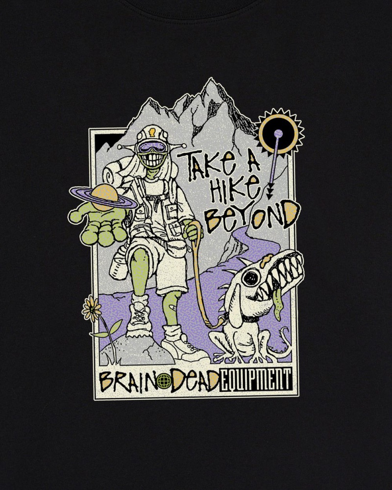 Black Brain Dead Take A Hike Beyond T-Shirt | AU 6921437-KW