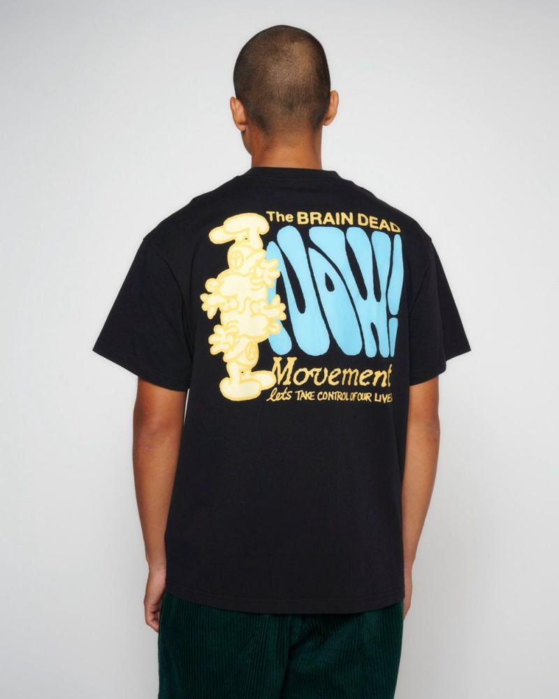 Black Brain Dead The Now Movement T-Shirt | AU 8640392-QX