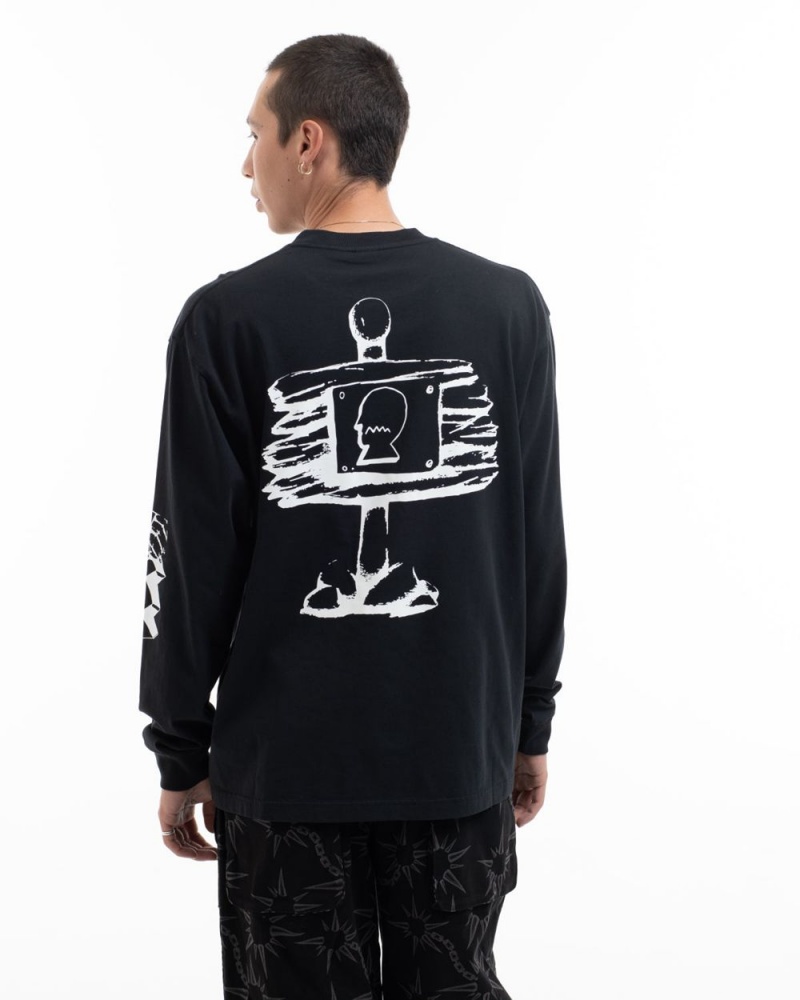 Black Brain Dead Trailhead Long Sleeve T-Shirt | AU 2934165-SW